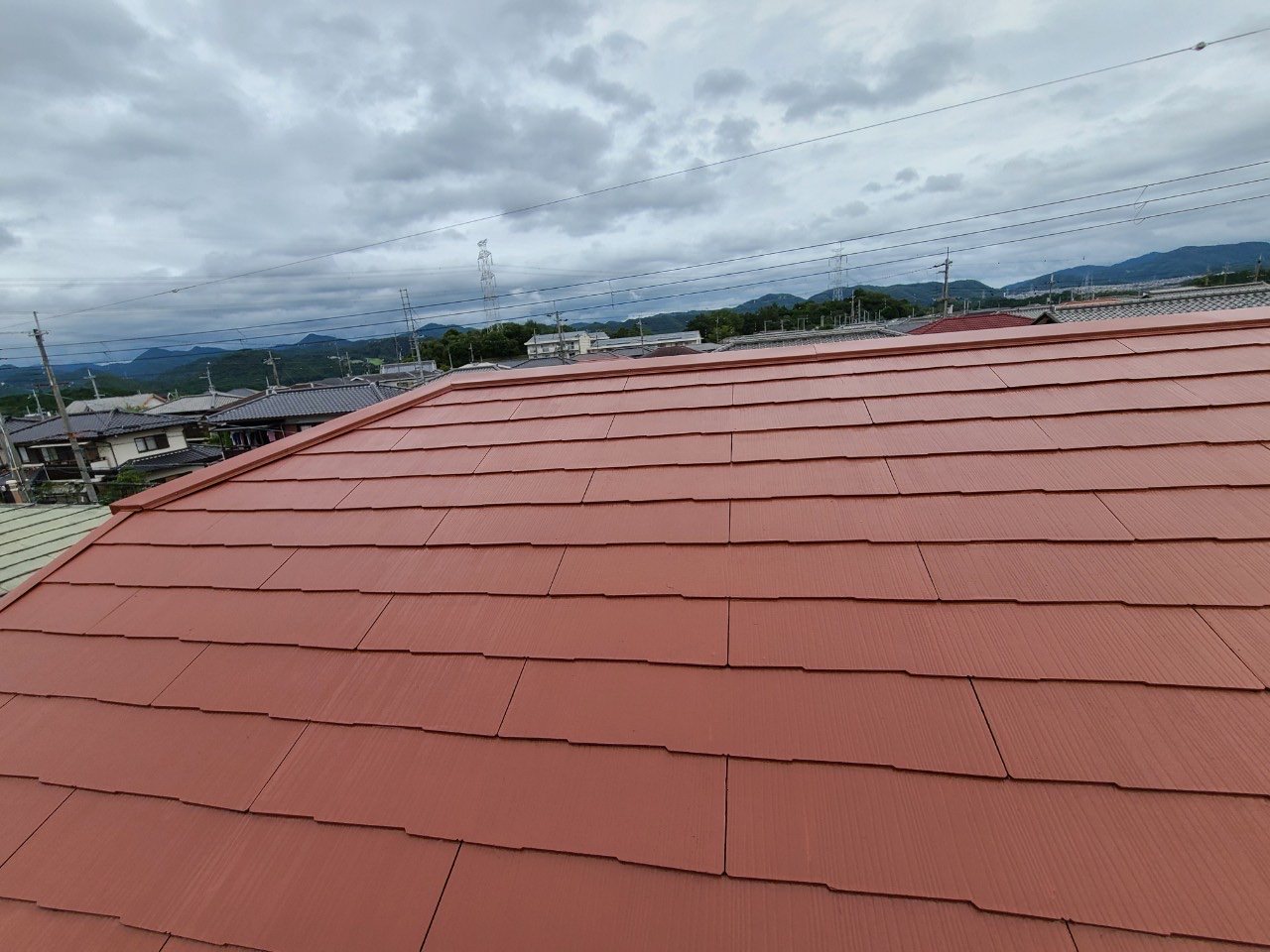屋根コロニアル塗装した屋根